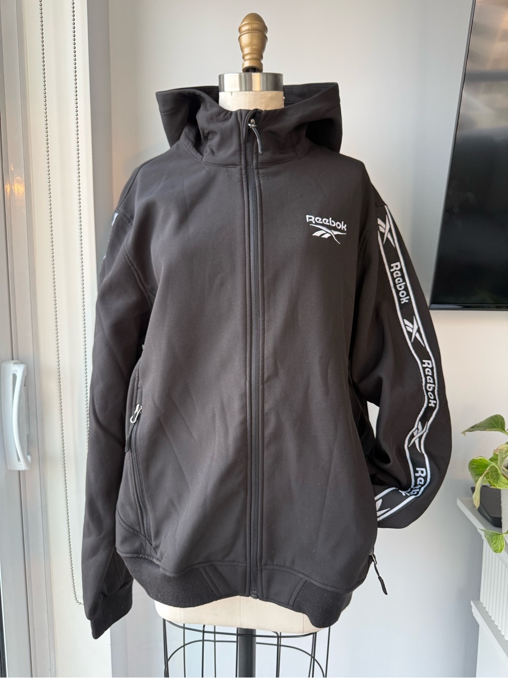 Reebok Black Zip-Up Hoodie Jacket